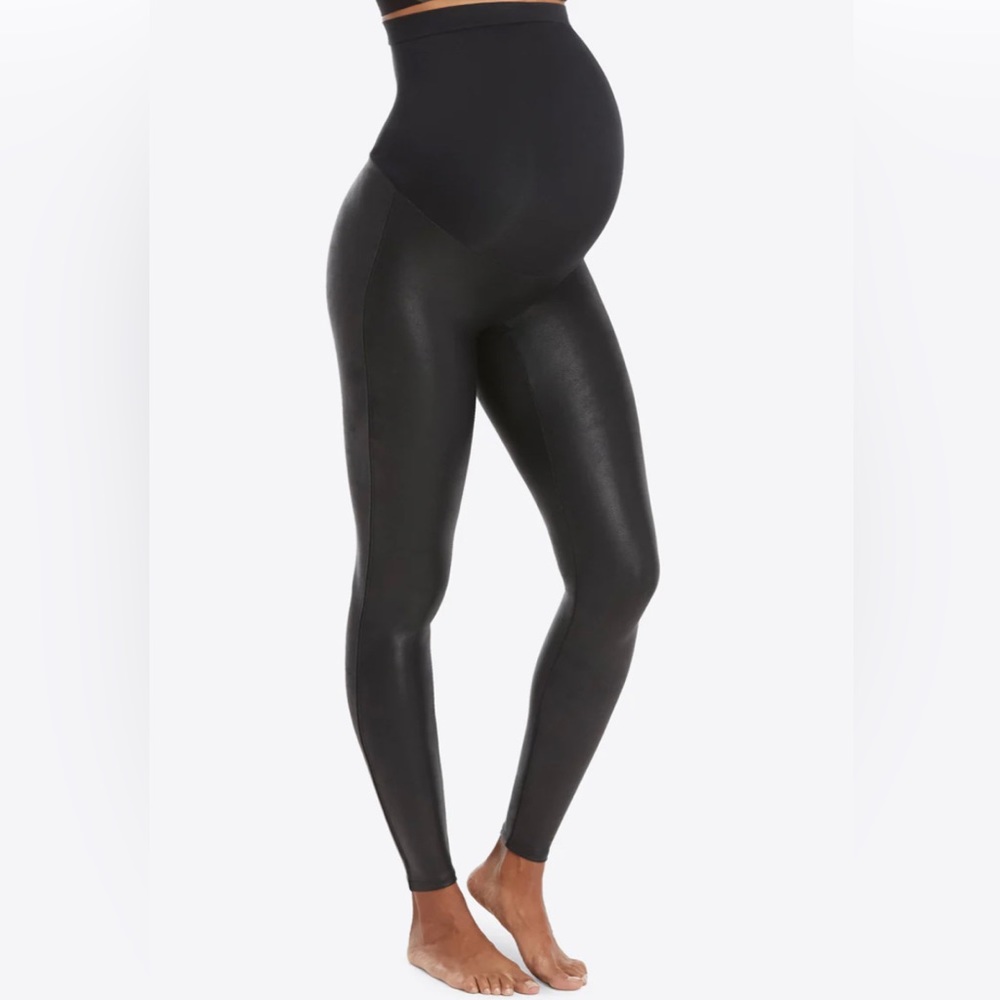 Mama Faux Leather Leggings Spanx